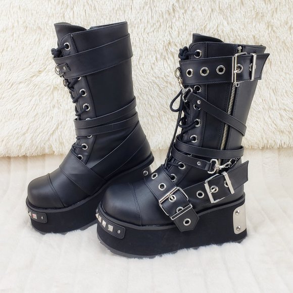 Men's Goth Punk Rocker Mid Calf Boots Trashville